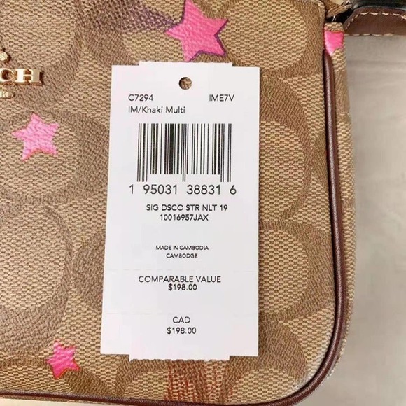 Coach C7294 Nolita 19 In Signature Canvas With Disco Star Print In Khaki Multi - Picture 6 of 6